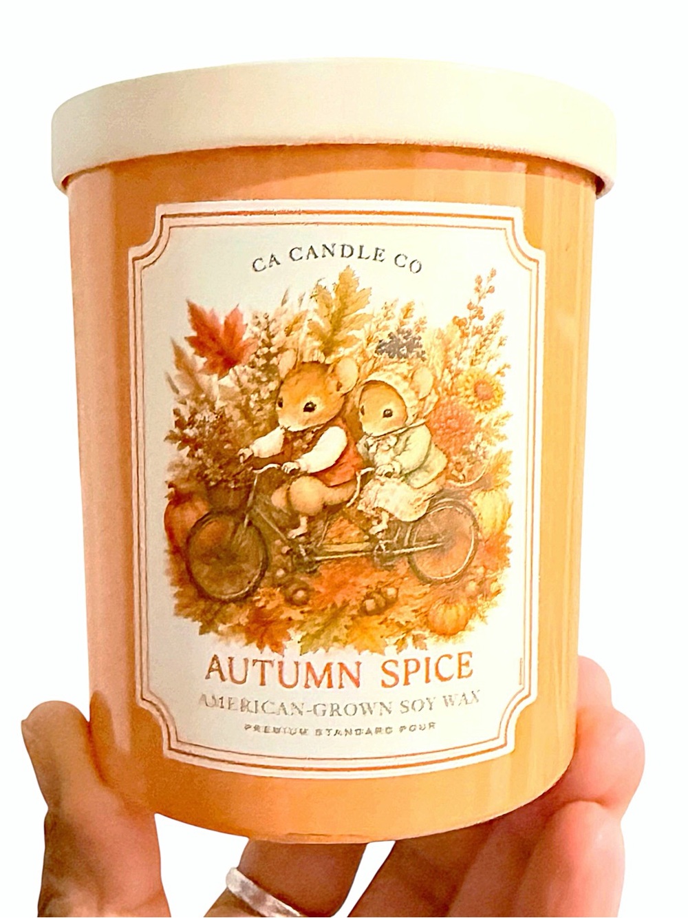 Leoben Company Autumn Spice Luxury Scented Candle - Orange Fall Critters
